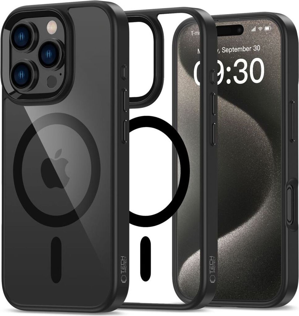 Tech-Protect Magmat Magsafe Iphone 16 Pro Schwarz/Klar