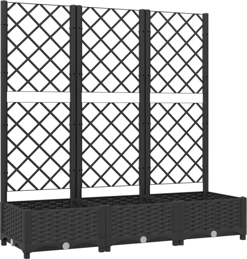 Jardinière avec espalier pour plantes grimpantes 120 cm coloris Noir