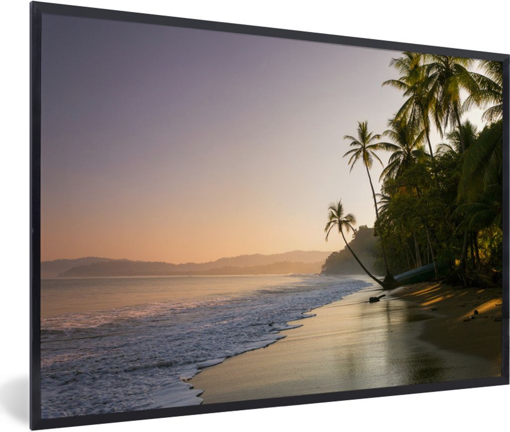 MuchoWow Gerahmtes Poster Strand - Sonnenuntergang - Tropisch 60x40 cm - Poster mit Schwarzem Bilderrahmen Wandposter Rahmen Foto Bilder - Printi...