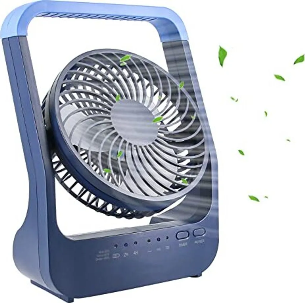 Ventilatore da tavolo USB 20000 MAH Mini ventilatore, piccolo e silenzioso 3 velocità 180 ° ruotabile, lungo 200 ore di lavoro, scrivania Easy Carry Offi