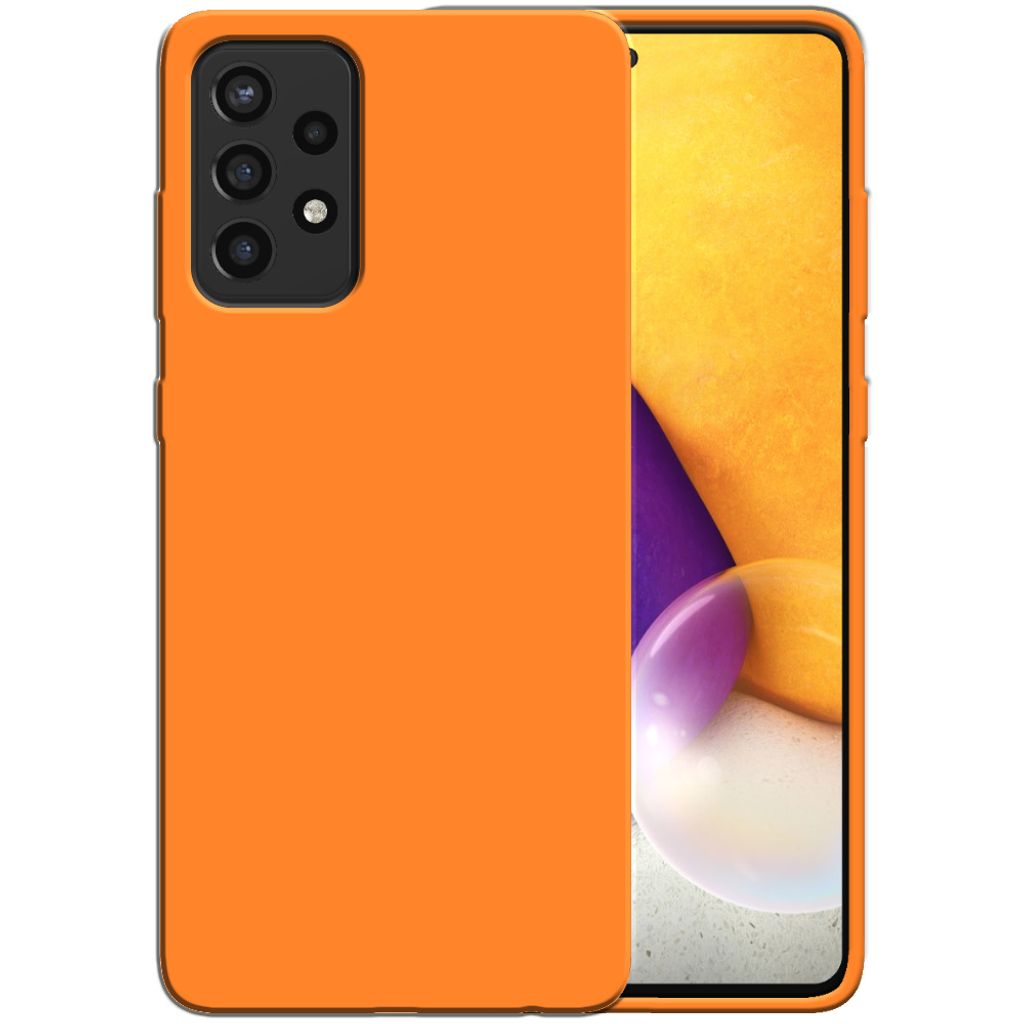 Smartphonica Silikonhülle für Samsung Galaxy A72 Hülle mit weicher Innenseite - Orange