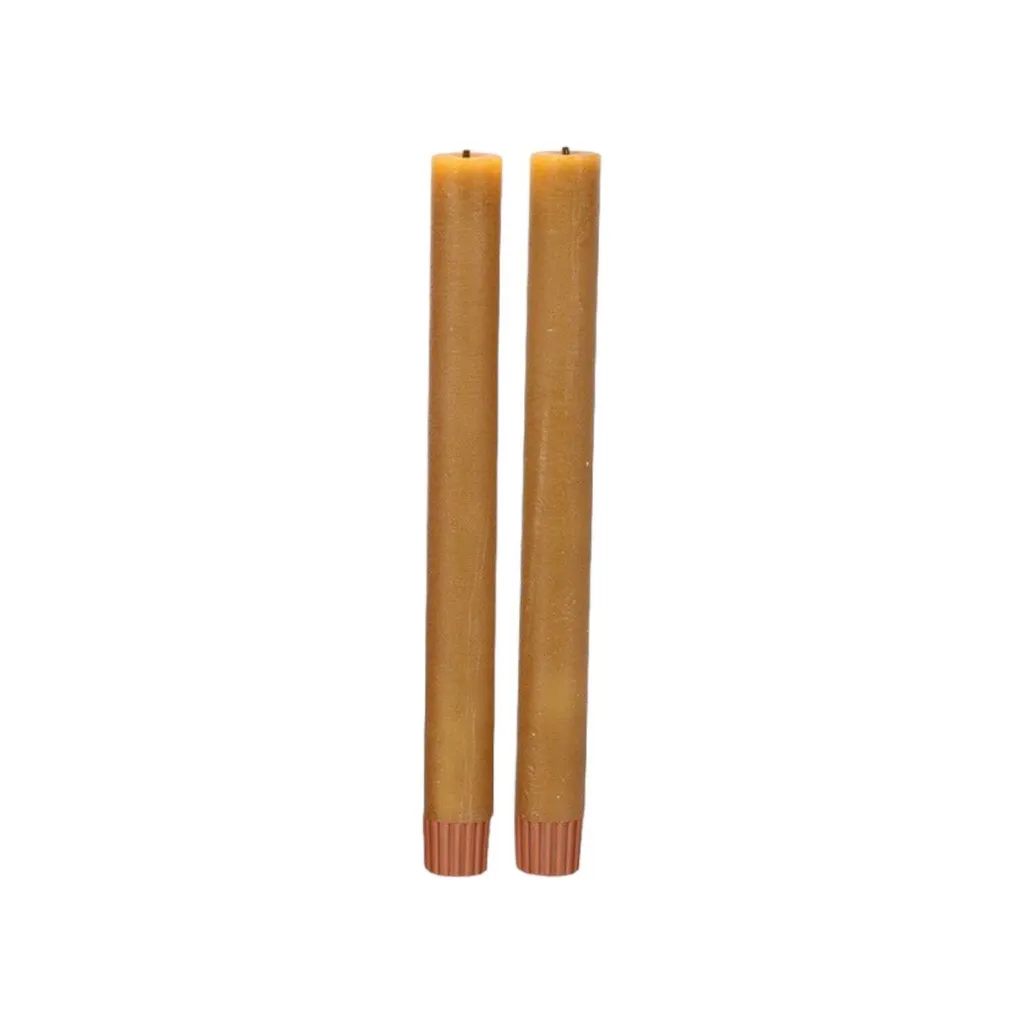 Bougies LED Décoratives pour Centre de Table Lot de 2 Hauteur 24cm Ambre