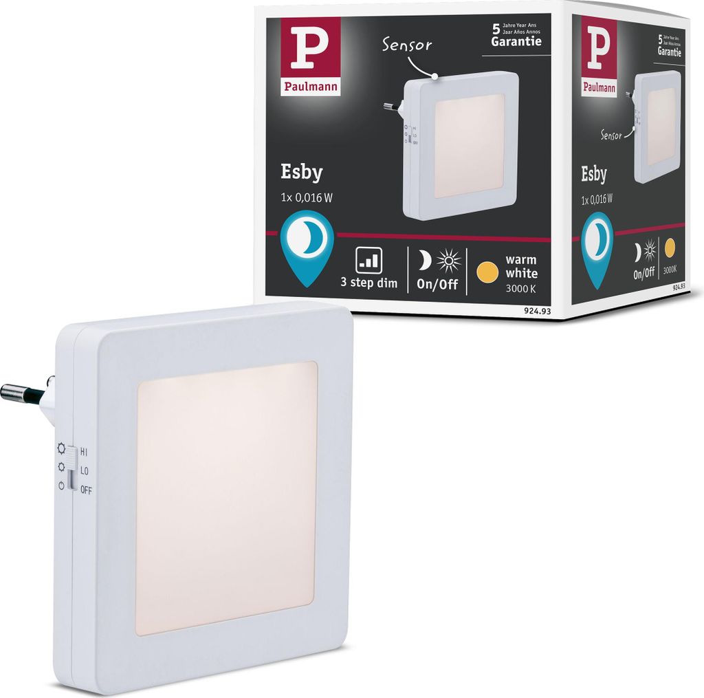 Paulmann Veilleuse Esby avec capteur crépusculaire Image du produit 