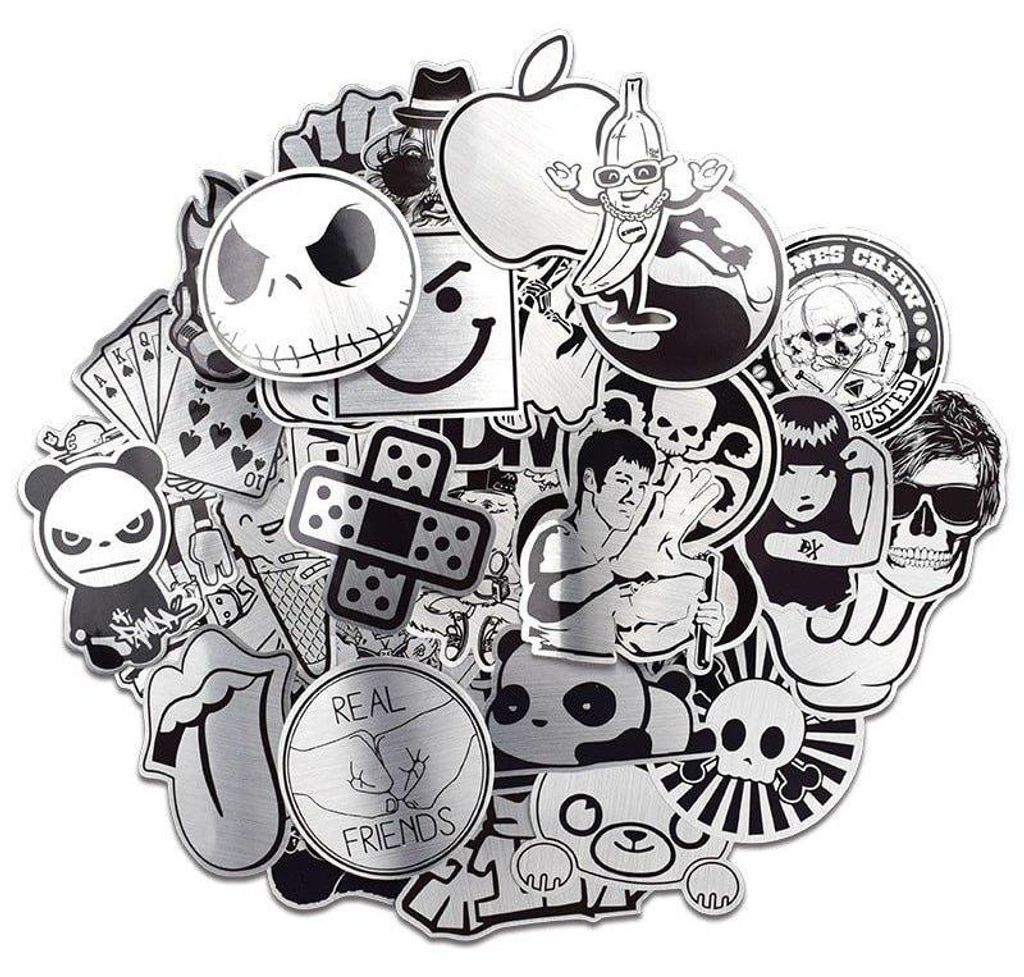 Aufkleber, 50er Pack - Metallisch
