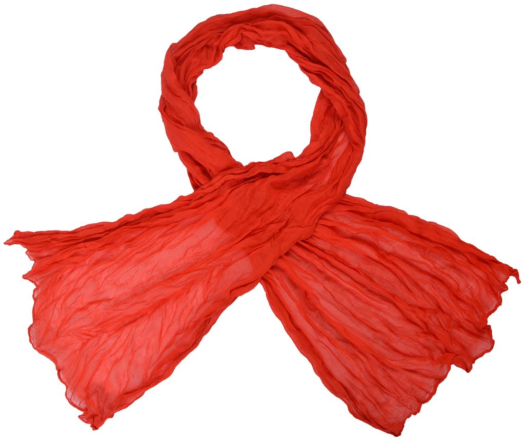 Crinkle Schal Offen Rot