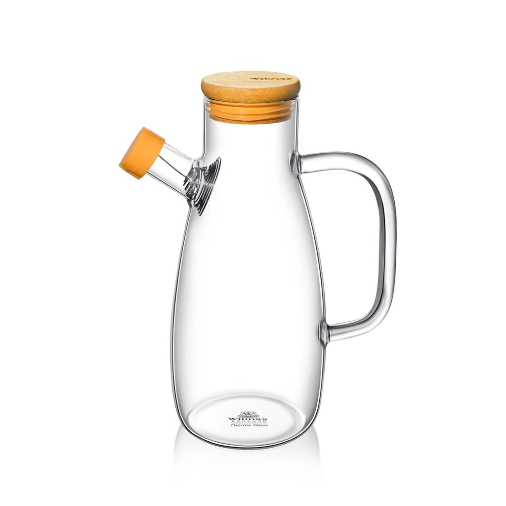 Wilmax Oliefles 1000 ml, glas met filter, transparant, Productafbeelding 