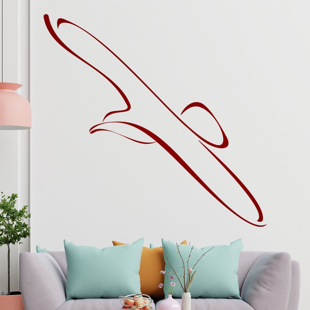 Vogel Linien Wandtattoo in 6 Größen - Wandaufkleber Wall Sticker - Dekoration, Küche, Wohnzimmer, Schlafzimmer, Badezimmer