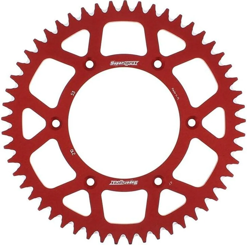 Couronne Supersprox 520 Alu 53 Dents Rouge RAL-210:53-RED pour Moto