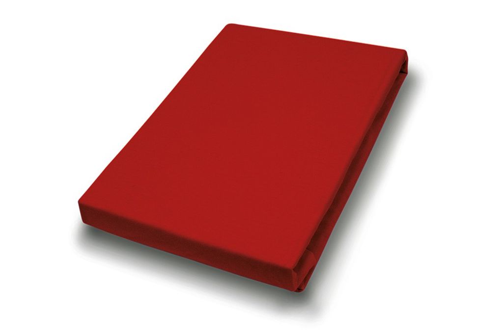 Hahn Haustextilien Jersey-Spannlaken Basic Größe 90-100x200 cm Farbe rot