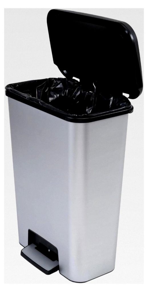 Abfalleimer mit Pedal, 50l, Edelstahl