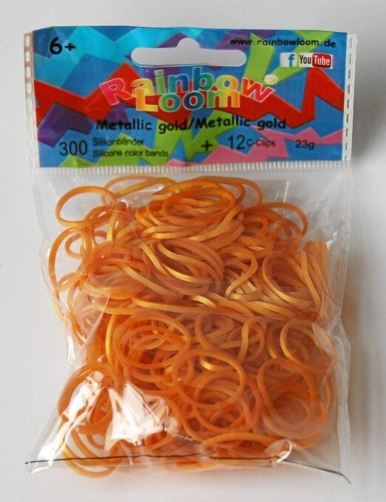 Rainbow Loom - 300 Bänder Metallic Gold