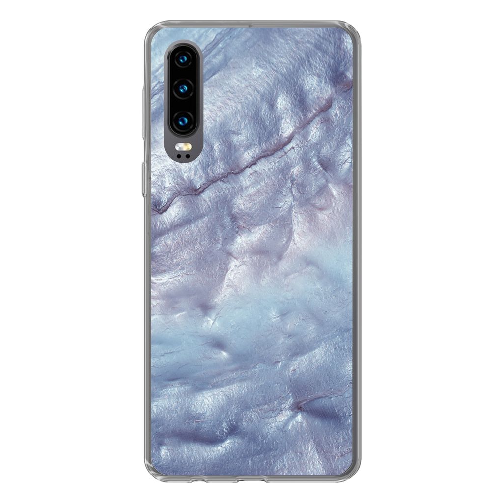MuchoWow Handyhülle Schutzhülle Hülle für Huawei P30 Mineralien und Gesteine - Naturstein - Perlmutt Silikon Softcase Handy Hülle - Kartenbe...