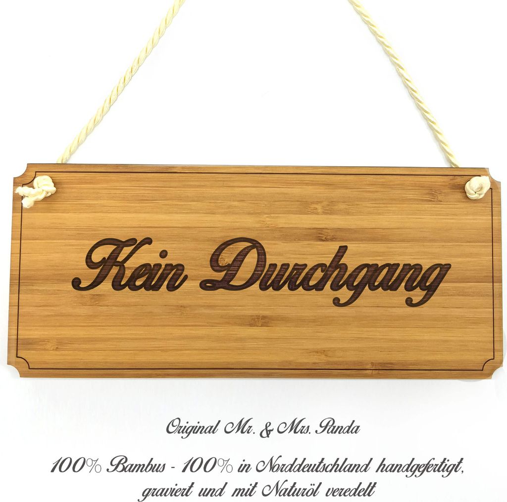 Mr. & Mrs. Panda Hinweisschild Kein Durchgang - Geschenk, Wegweiser, Firmenschild, Graviert, Türschild, Landhaus, Holzschild, Schild, Geschenkidee...