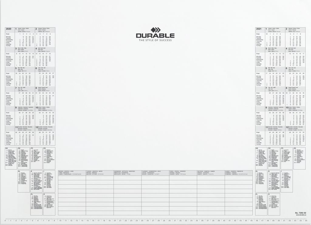 Schreibunterlage-Kalenderblock 57x40,5cm . Produktbild 
