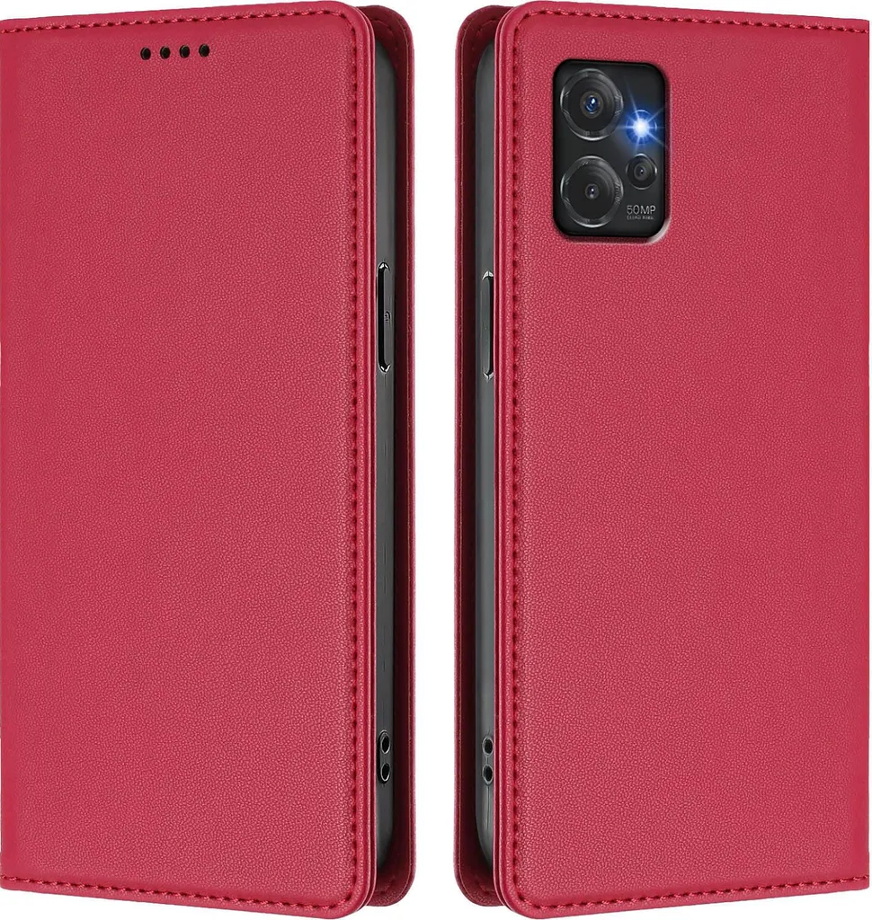 Cover Magnetica Moto G Power 5G 2023 Rosso Antiurto con Supporto