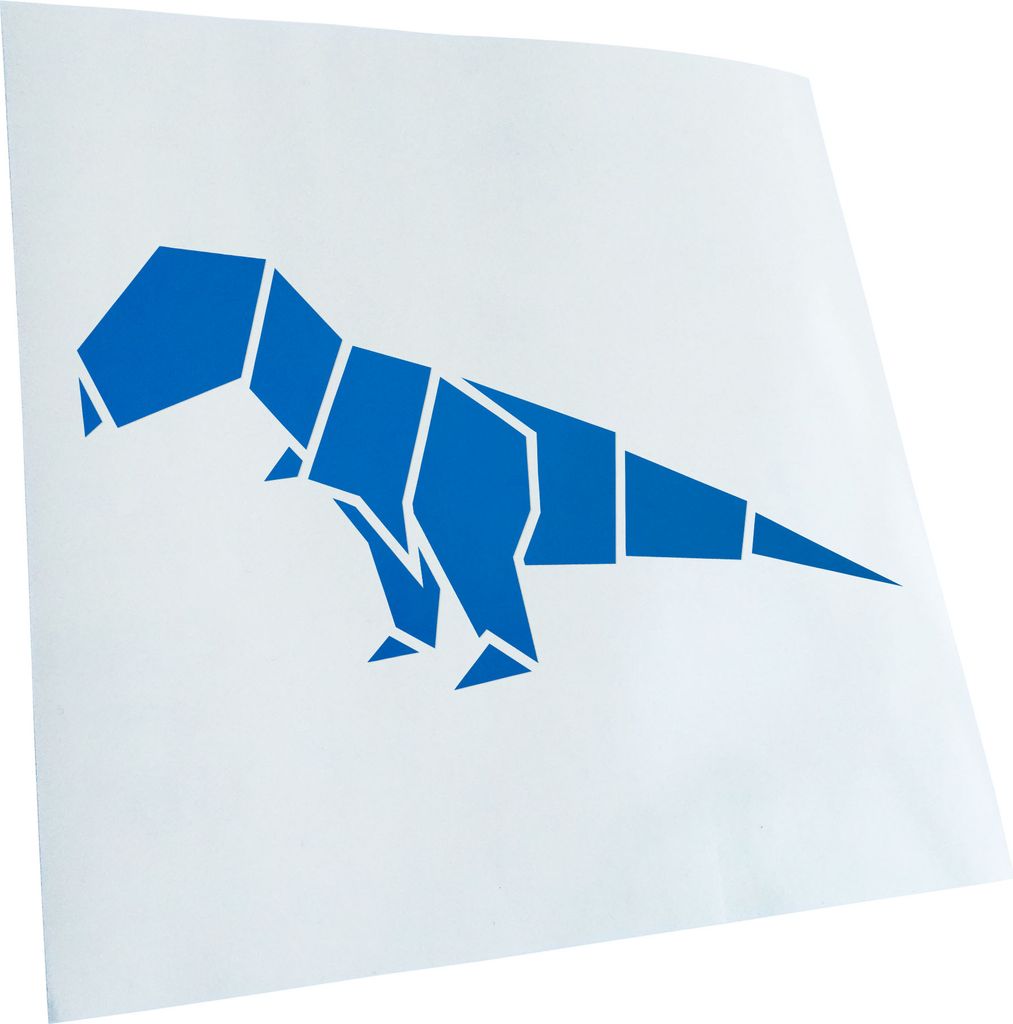Kiwistar - Autoaufkleber - Papierfalten Tyrannosaurus - Blau - 60x32cm - Aufkleber für Auto, Laptop, Fahrrad, LKW, Motorrad mehrfarbig JDM Decal R...
