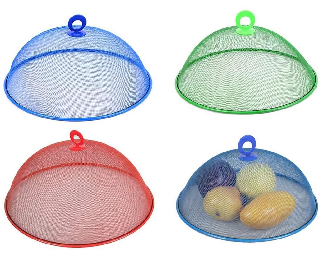 Lebensmittelnetz, 3-teiliges Set, Lebensmittelnetz mit Griff für draußen, in der Küche und für Picknicks (3 Farben)