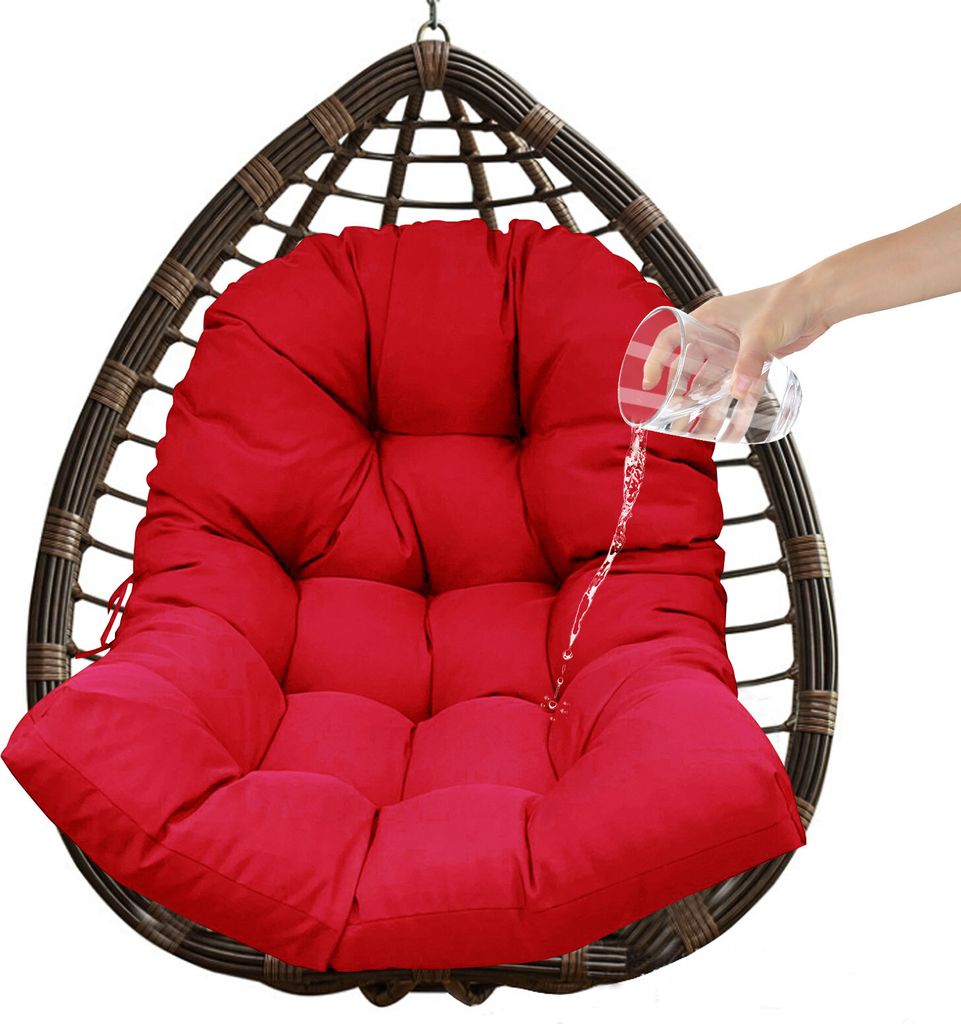 (Rot, 90 * 120 cm) Wasserdichte Hängematten-Stuhlkissen, Schaukel-Hängekorb-Stuhl-Sitzkissen, für Indoor-Outdoor-Lounge-Terrasse