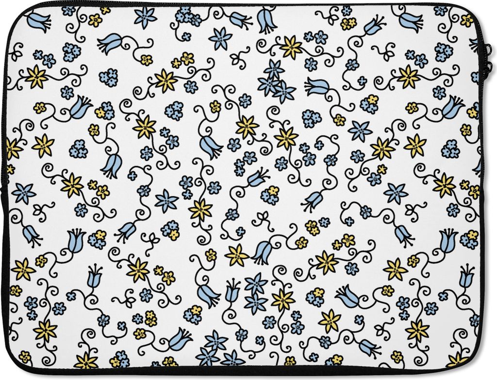 MuchoWow Laptop Hülle 17 Zoll Laptoptasche Mädchen - Blumen - Muster - Mädchen - Kinder - Baby - Zipper - Schutzabdeckung