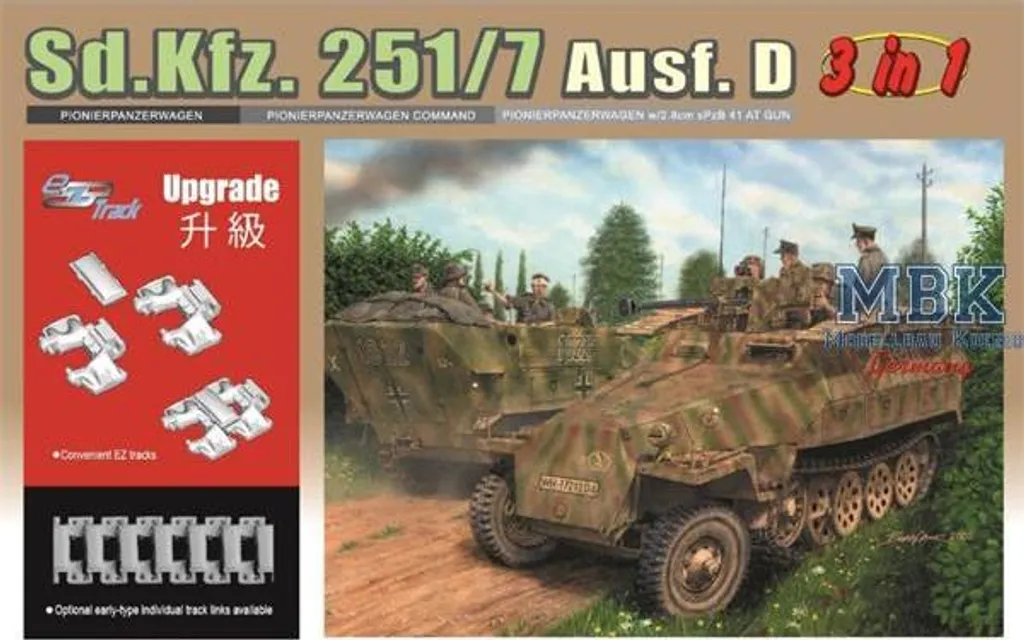Modèle Réduit Sd.Kfz. 251/7 Dragon 6223 : Détails Précis et Montage 3-en-1