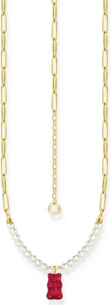 Collier Femme Thomas Sabo Argent 925 Idée Cadeau Goldbär Rouge 40-45cm