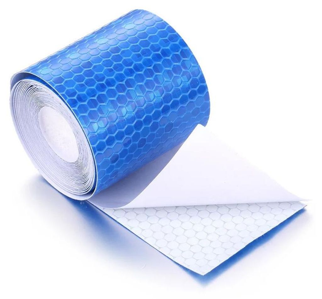 Lichtreflektierendes, selbstklebendes Folienband mit hoher photometrischer Leistung, 5 m x 5 cm, blau