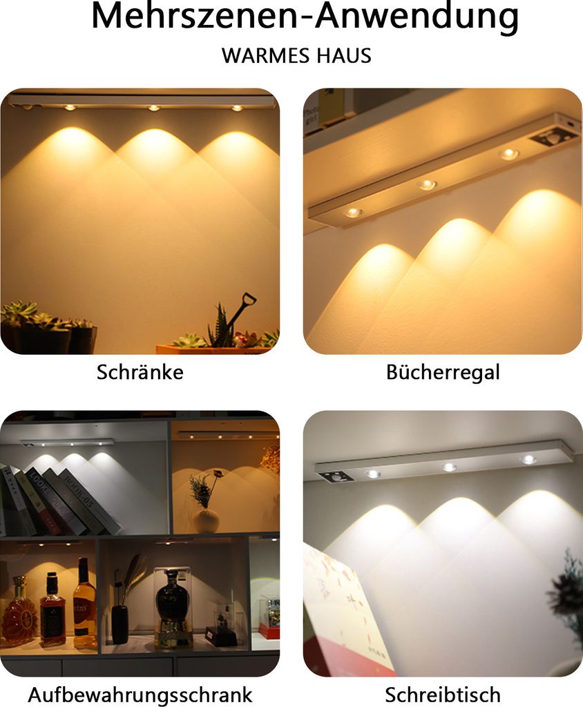 60CM Led Unterbauleuchte Lichtleiste Mit Bewegungsmelder Produktbild 10