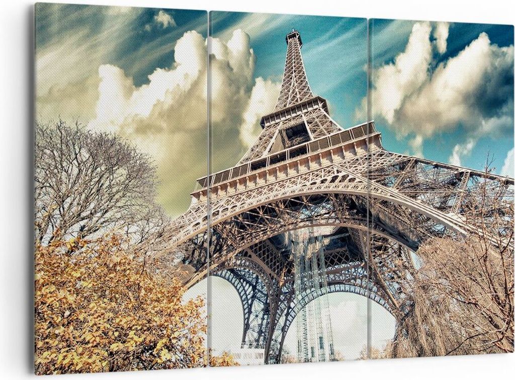 Bild auf Leinwand - Leinwandbild - Eiffel technik europa frankreich - 165x110cm - Wand Bild - Wanddeko - Leinwanddruck - Bilder - Kunstdruck - Lein...