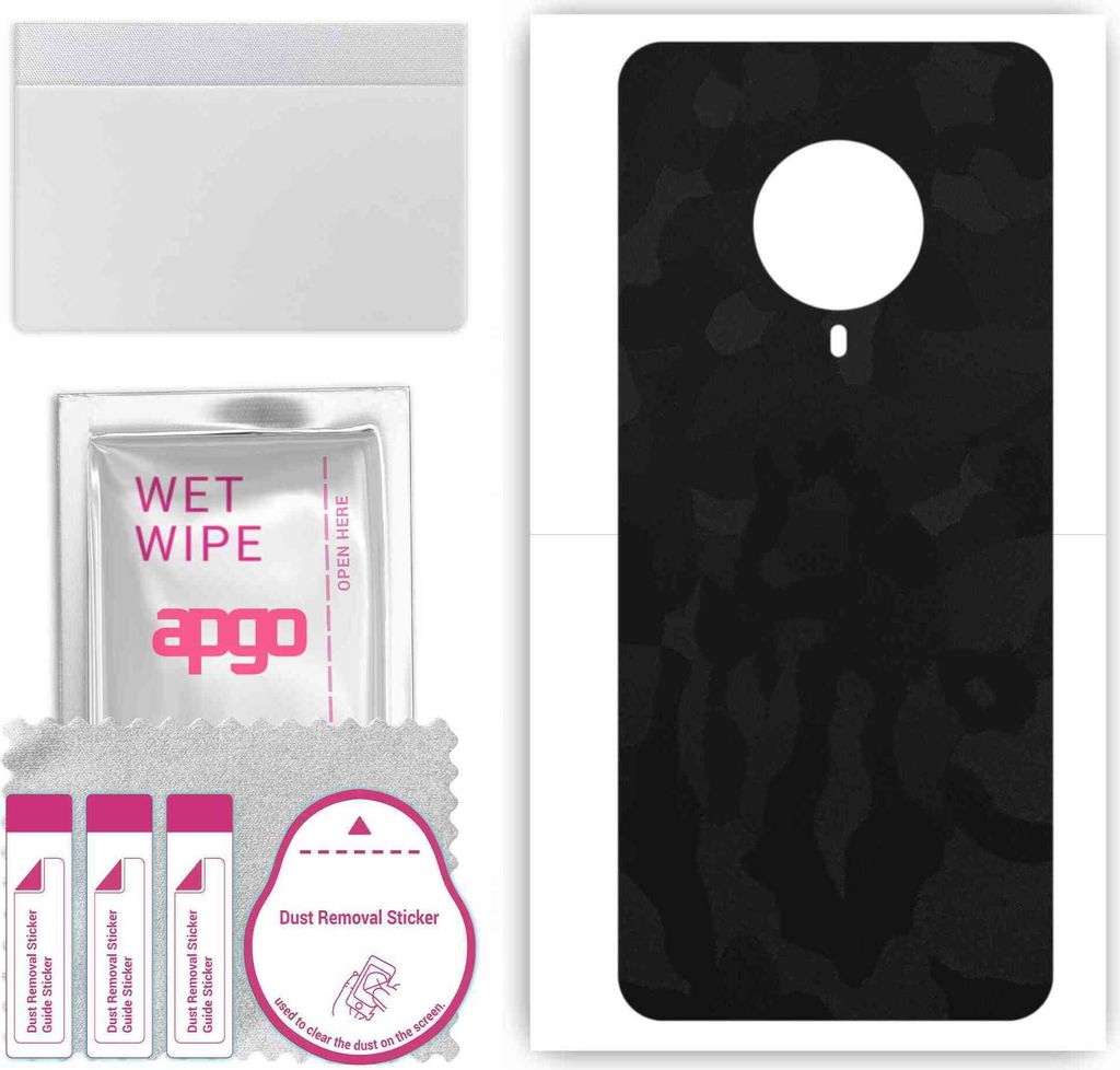 apgo Rückseite Schutzfolie, Skin, kompatibel mit vivo S6 5G, Hinten Displayschutzfolie aus Vinylfolie, kratzfest, einfache Montage - Schwarzes Tar...