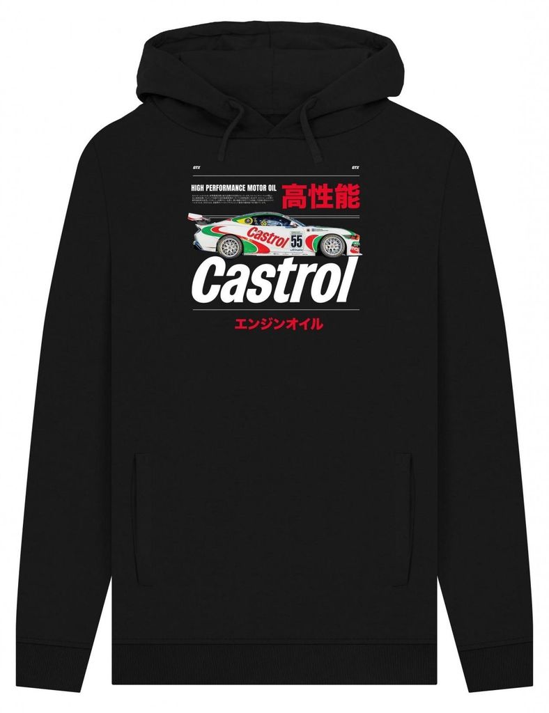 Castrol - "Bold Retro" Kapuzenpullover für Herren/Damen Uni PN2193 (XL) (Schwarz)