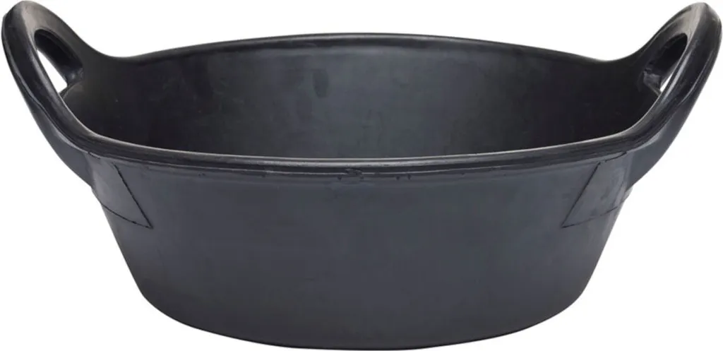 Seau de Pansage en Caoutchouc Souple 20 Litres pour Chevaux Noir