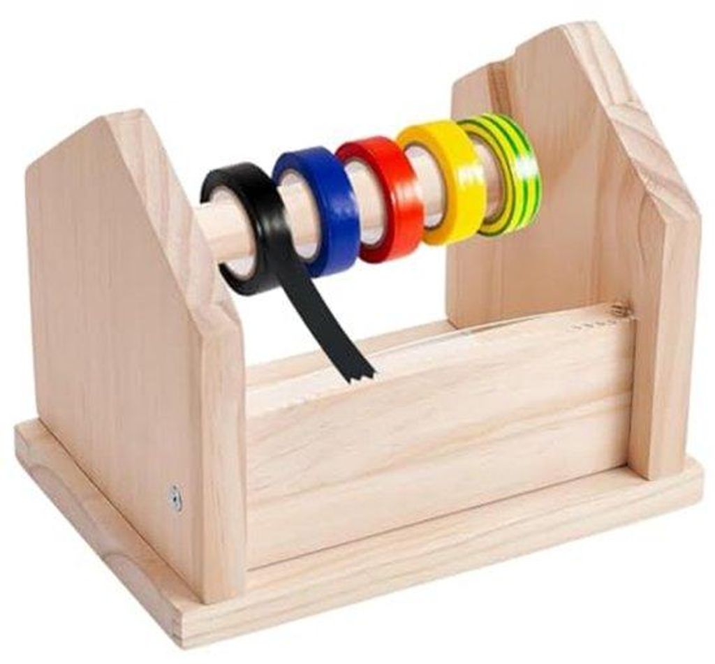 Holzklebeband-Box, Klebeband-Box für Bastelprojekte, Schiebenschneider, Holz, Mehrfach-Klebeband-Box, Klebeschneider für Schule, Malen, Büro