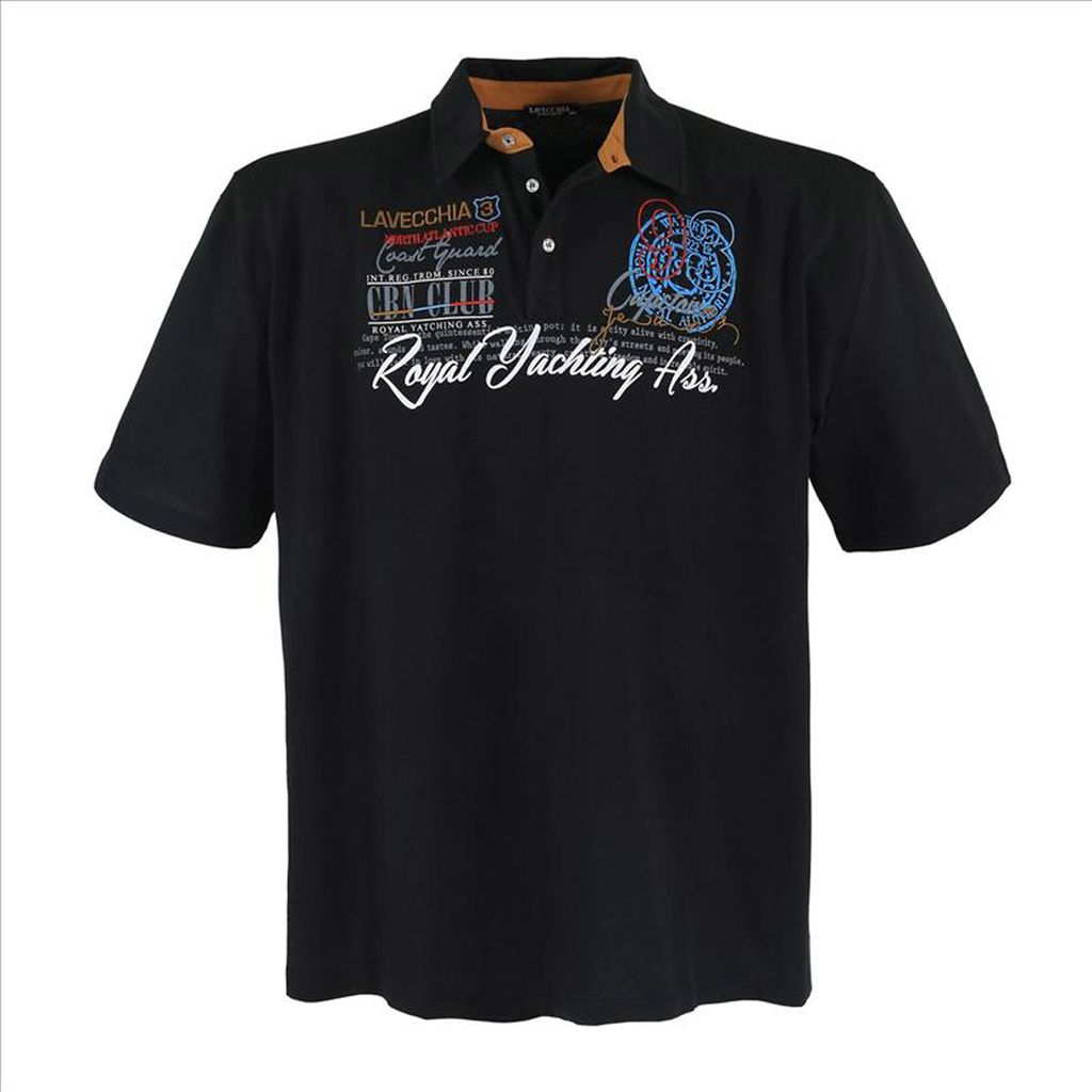 Lavecchia Herren Poloshirt LV-4688 (Schwarz, 3XL)