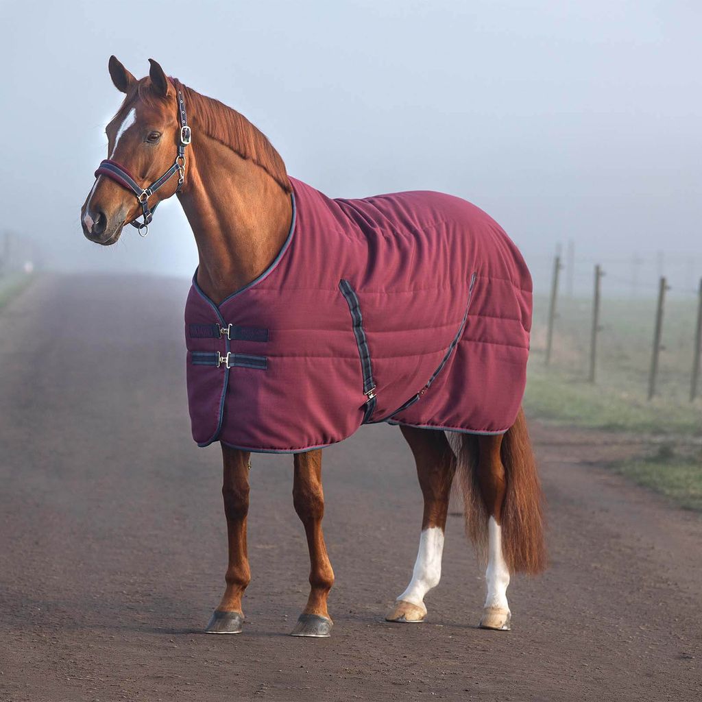 Horseware Ireland Stalldecke 100g Rambo Stable Rug Winterdecke Burgundy/Teal/Navy 130 (6'0)