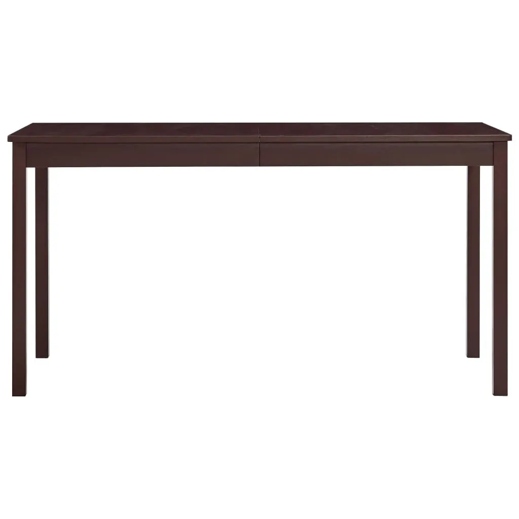 Table de cuisine en bois massif brun foncé 140 cm pour 4 à 6 personnes