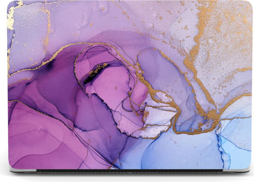 Schutzhülle für Apple MacBook Air 13" (2020-2018) 2-Teilig Hartcase Schutz Etui Tasche Hülle Modell A2337 (M1) / A2179 / A1932 - Lila/Blau Marmo...