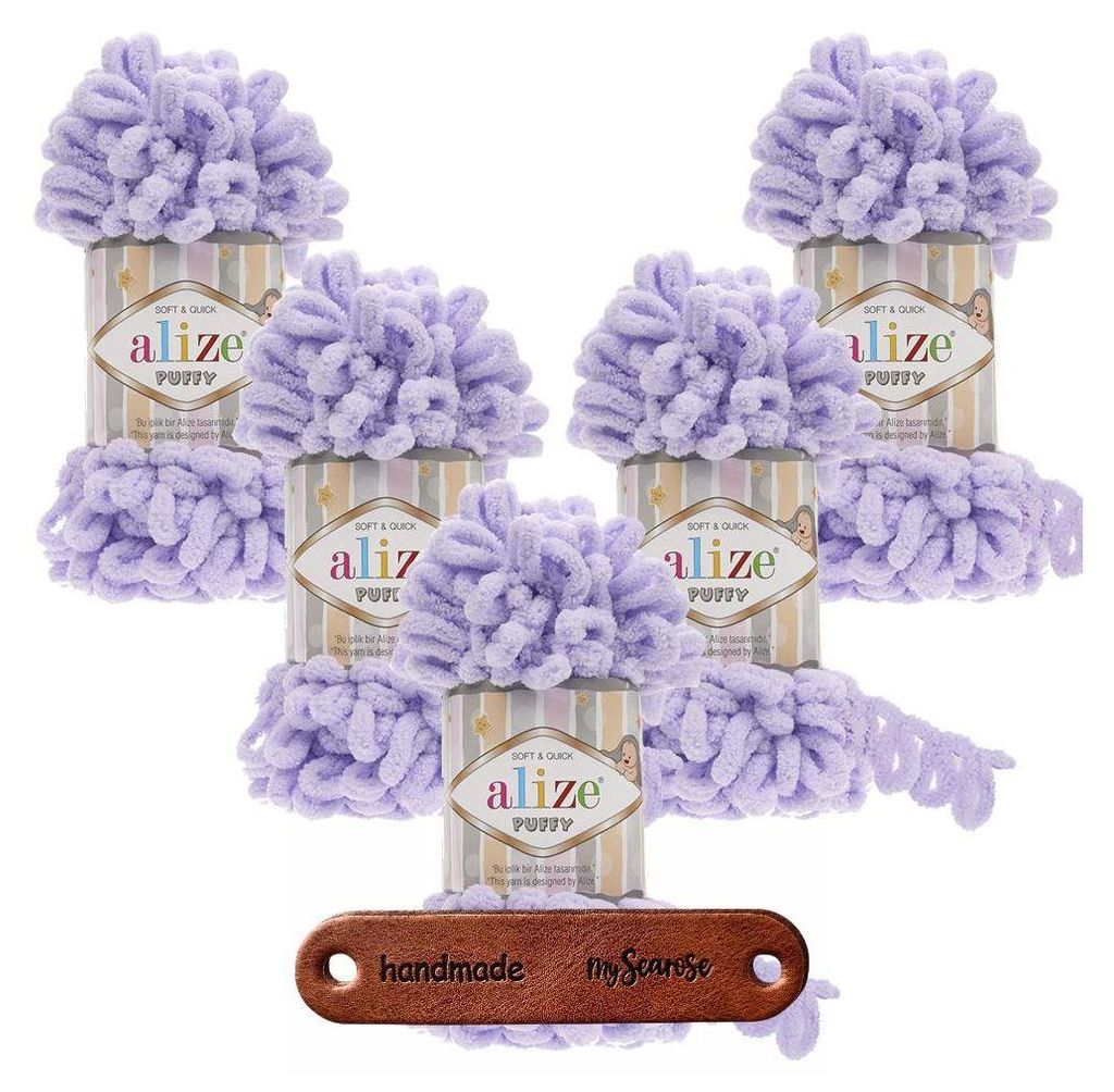 5 x ALIZE Puffy 146 Lavender mit Label Produktbild 