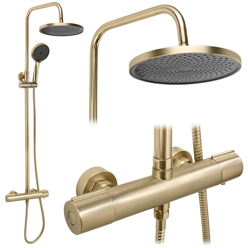 Duschset Rea Avanti Gebürstetes Gold Produktbild 
