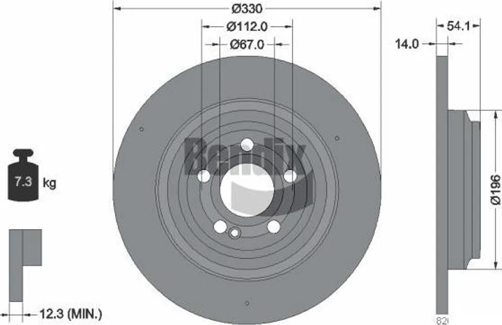 Freinage de Sécurité Mercedes GLE avec Disque Bendix BDS2110HC Durable
