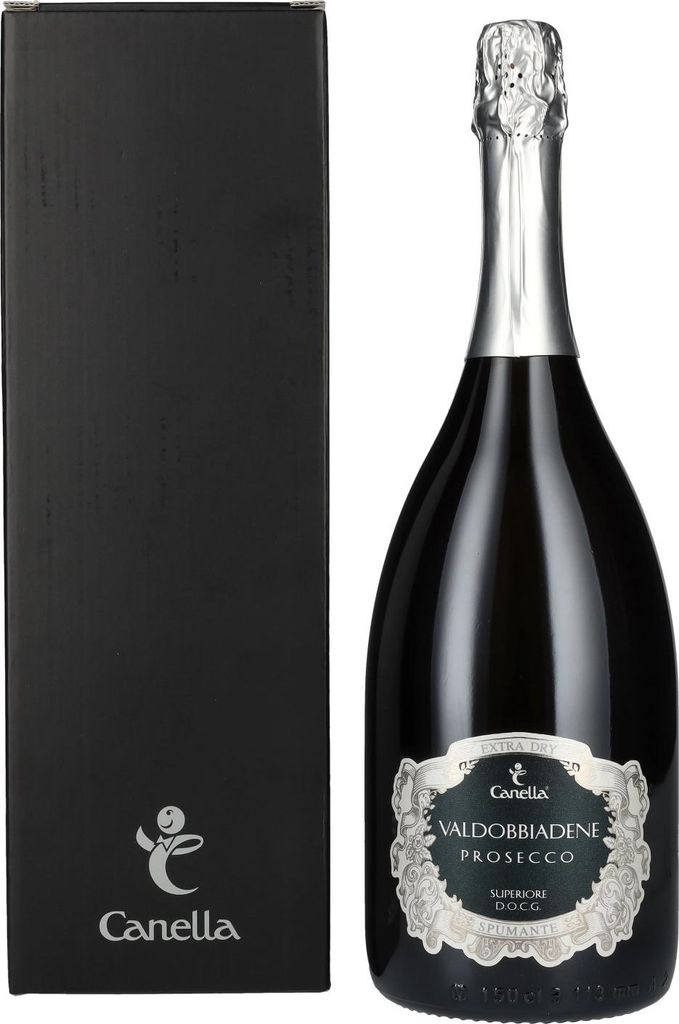 Canella Valdobbiadene Prosecco Superiore Millesimato Extra Dry DOCG 2023 11% Vol. 1,5l in Geschenkbox