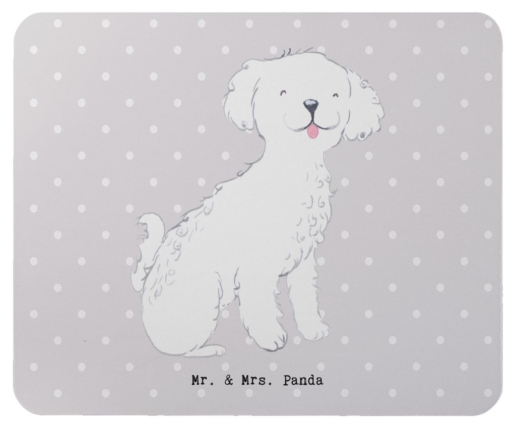 Mr. & Mrs. Panda Mousepad Bichon Frisé Lebensretter - Grau Pastell - Geschenk, pc, Mauspad, mousematte, Mouse Pad, laptop