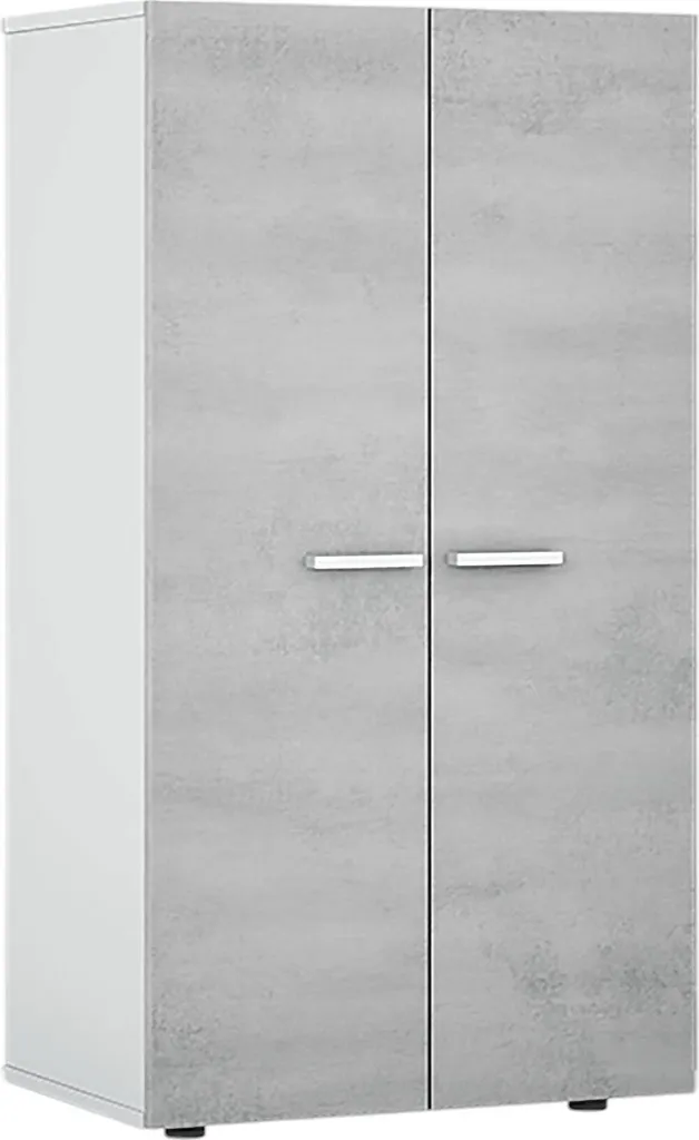 Armoire 6 Étagères Arful, Rangement Multi-Usage Blanc avec 2 Portes