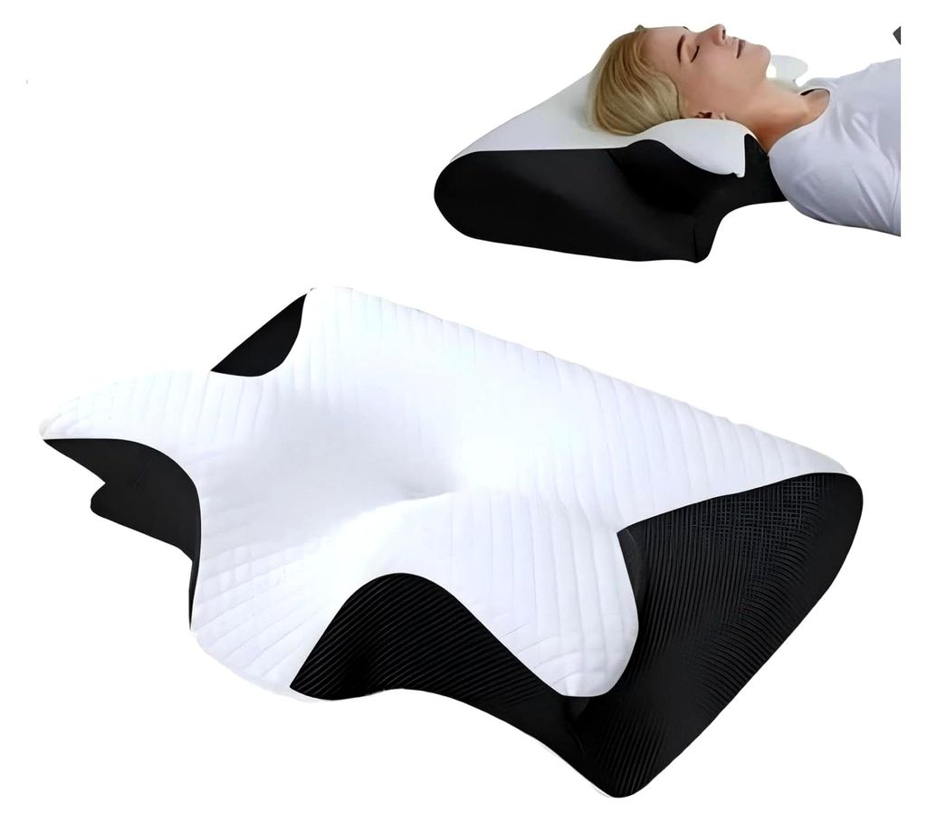 Orthopädisches Kissen aus Memory-Schaum zur Linderung von Rücken- und Nackenschmerzen - Ergonomisches Nackenstützkissen für Seitenschläfer, Ko...