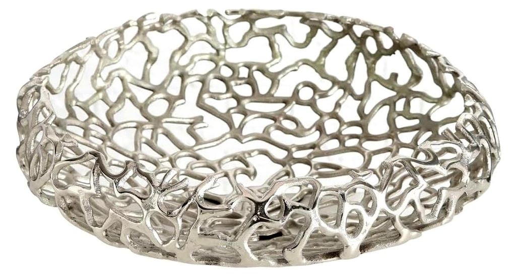Dekoschale Fidan Ø33 cm H11 cm Aluminium Silber