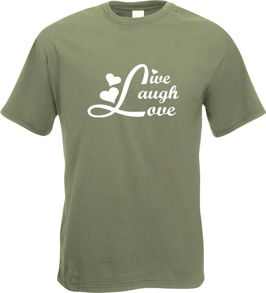 Kiwistar - T-Shirt - Olive - live Laugh Love Motiv Bedruckt Funshirt Design Print - mit Motiv Bedruckt - Funshirt Design - Sport - Freizeit - Herre...