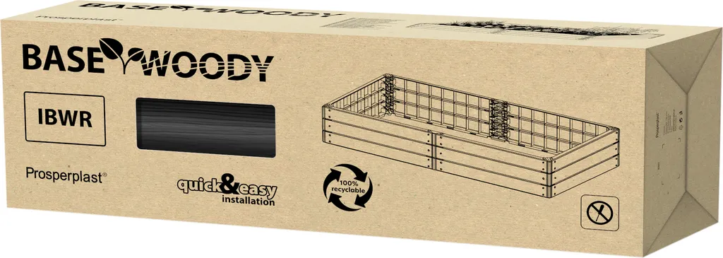 Lit surélevé BASE WOODY anthracite 149,2 cm : jardinez sans mal de dos