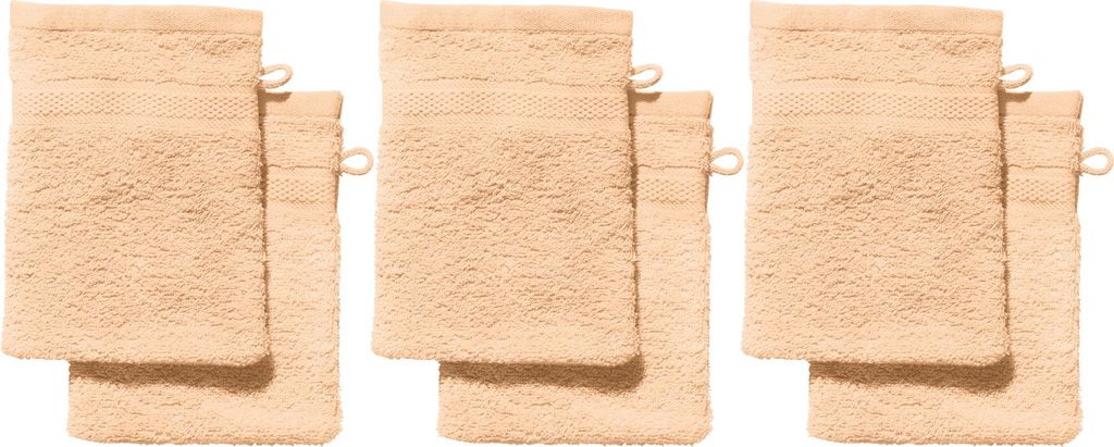 REDBEST Waschhandschuh Chicago" 6er-Pack apricot 15x21 cm" Produktbild 
