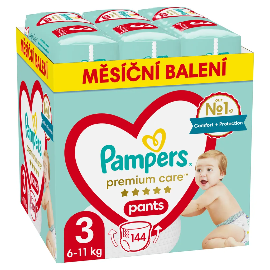 Pampers Premium Pants T3 Anti-Irritation 6-11kg Lot Economique 144