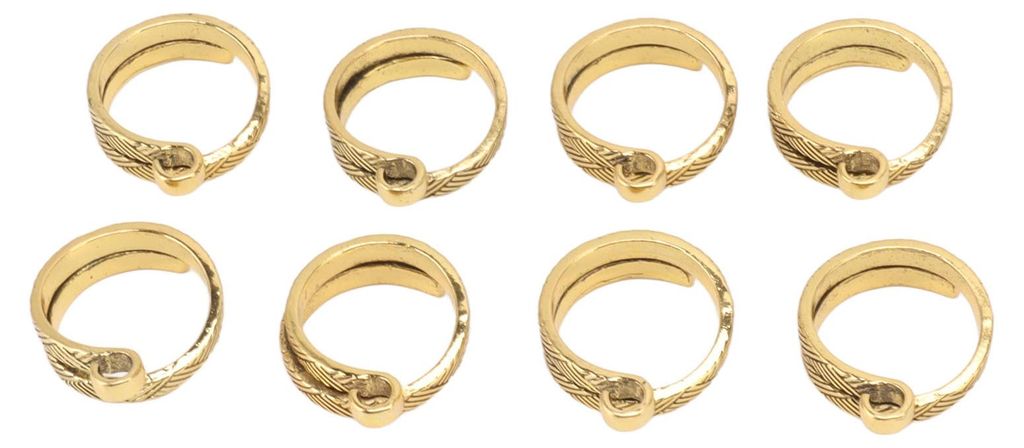 8-teiliges Set Strick- und Häkelschlaufenringe mit offenem Design, verstellbarer Garnführung aus Legierung, Gold, Fingerhalter für DIY-Projekte