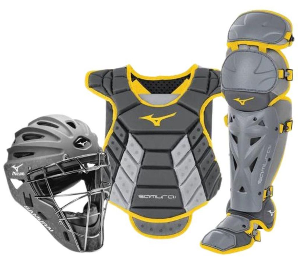 Mizuno Samurai Damen-Boxset 13–14, Farbe: Grau/Gelb